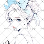  【D107】teatea.オリジナル 人物ステッカー