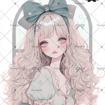 【D154】teatea.オリジナル 人物ステッカー 窓際の少女