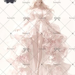 【D211】teatea.オリジナル 人物ステッカー 編み上げdress