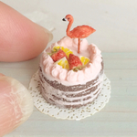 ドールハウス☆ミニチュア☆フラミンゴのネイキッドケーキ☆