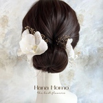 【ホワイト胡蝶蘭とかすみ草の髪飾り】成人式/白無垢/胡蝶蘭/和装