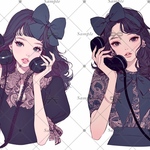 【D446】teatea.オリジナル 人物ステッカー 