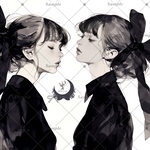 【D448】teatea.オリジナル 人物ステッカー 
