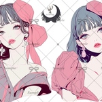 【D454】teatea.オリジナル 人物ステッカー 