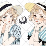 【D463】teatea.オリジナル 人物ステッカー 