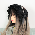 黒菱×帯留　ボンネット　ヘッドドレス　ロリータ　ロリィタ