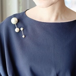 ブローチ コットンパール 大ぶり ピンブローチ シンプル 上品 結婚式 入学式 baton middle