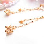 【再…販】Twinkle　star ～キラめく星たち～【イヤリング】 ジルコニア  ゆらゆら  揺れる 　冬　ロング　ネジバネ式イヤリング