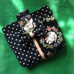 シックな黒の水玉とうさぎのコラボ　移動ポケット＆バッグインポケット