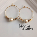 コットンパールのシンプルピアス