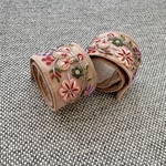 【最後の１点】ワンタッチアームバンド&アンクルバンド　インド刺繍　コーラル花