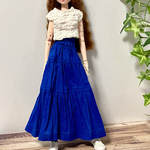 ティアードスカート☆27㎝ドール服(ブルー)