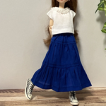 ティアードロングスカート☆(リカちゃん服)リカちゃんブライス洋服(ロイヤルブルー)