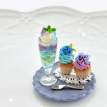 紫陽花クリームソーダ&カップケーキセット1/6sizeミニチュアスイーツ 