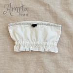 クールネック⋈フリル(小花柄ホワイト)