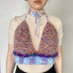 ニットビスチェ(purple & blue)