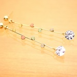 彩＊虹色水滴＊ピアス【金】