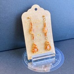 オレンジムーンストーン×ファイアオパール☆ゴールドカラーワイヤー☆ピアス
