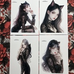 オリジナル人物ステッカー♡black cat lady ①