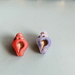【アシンメトリー2コセット】JIRI＊IVANA#czech beads#チェコビーズ　shell18✖️12㍉ red＊mable/copper