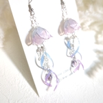 紫陽花カラー＊くらげのピアス（イヤリング）【パールブルー＆パープル】N1219