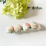 インド刺繍　くるみボタン　ヘアクリップ　バレッタ　シンプル　ヘアアクセサリー