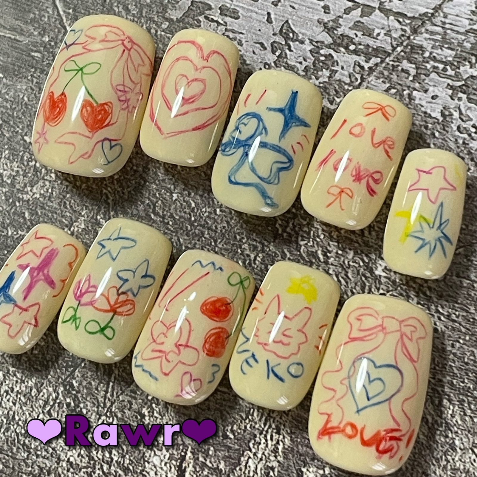 落書きネイルチップ♡文字等変更可 - ???? | minne byGMOペパボ 