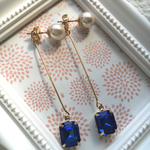 ジュエルストーン☆バックキャッチピアス(ブルー)