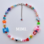 ビーズネックレス🐰ビーズチョーカー🩵キッズ🧡sweetポップ🍬うさぎ/MIMI. ⇝♡