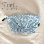 【SALE】クールネック⋈フリル(ドット/ライトブルー)2000→1500yen