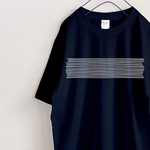 細いボーダー　メンズ・レディース　Tシャツ（黒）
