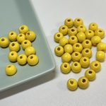 40個 10mm ウッド ビーズ イエロー