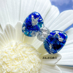 𝐧𝐞𝐰color【チャームポイント🎀】ブルーローズ 青 薔薇 ドライフラワー 花びら 押し花 シルバー りぼん リボン フリーサイズ リング