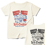 【注意！生地薄手】アイスクリームBoy&Girl　両面　緩い襟元がアクセントのゆるカジTシャツ　【受注生産品】