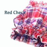 犬服♡ シャーリングネックのワンピース　Red check