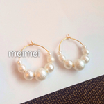 贅沢パールフープピアス*