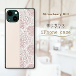 iPhone／Android／名入れ／スマホケース／樹脂／グレー系ウィリアム・モリスの花柄／hc59376gr