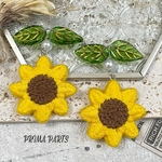 SALE！ 2個 刺繍 ひまわり ビーズ チャーム