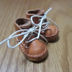 【受注制作】　ミニチュア　編み上げブーツ　本革　茶