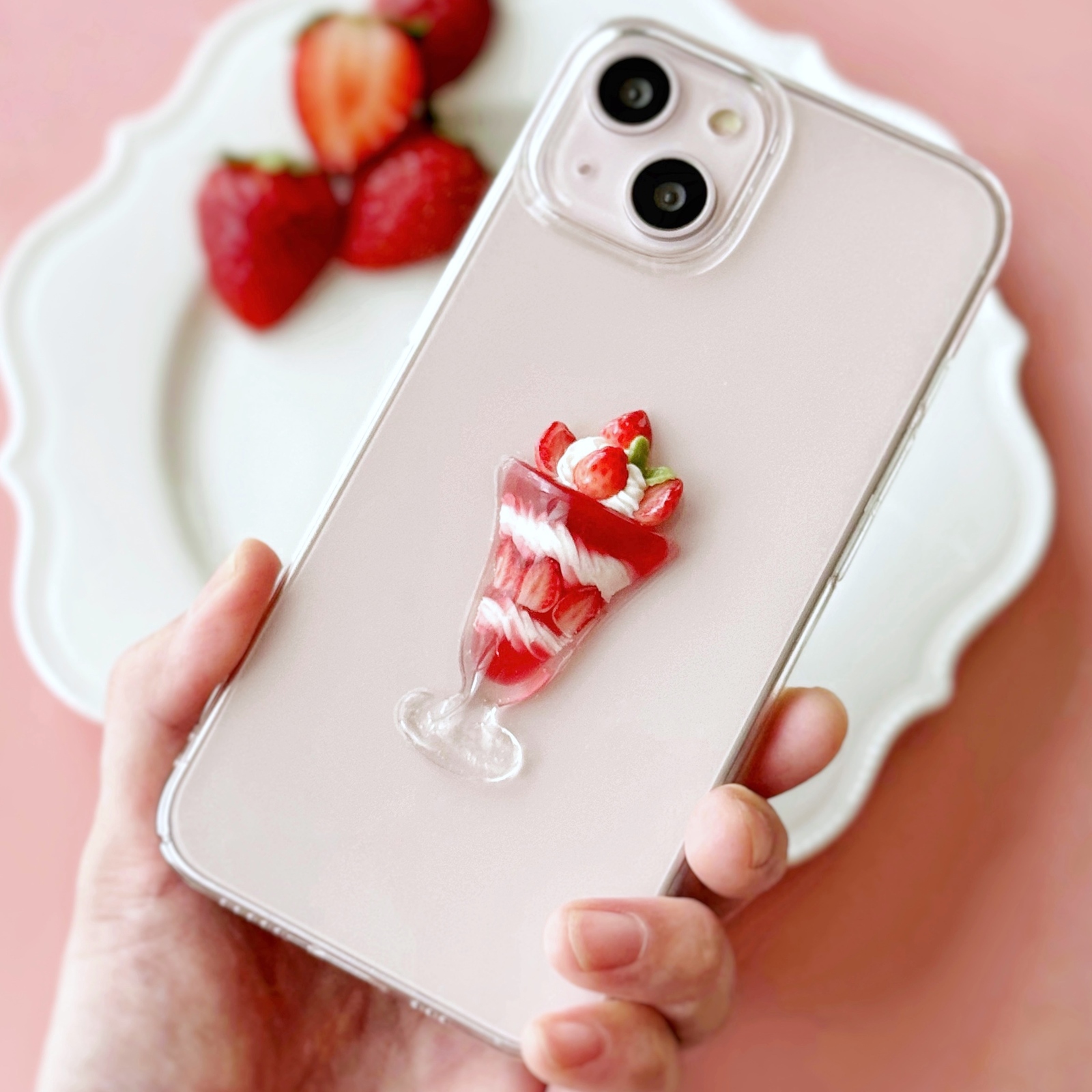 人気】全機種対応 苺 パフェ iPhoneケース いちご フルーツ