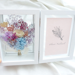 ムラサキxブルー　プリザーブドフラワー/フォトフレーム/写真立て/2L 