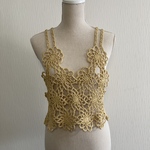 【春夏用】ダリアのようなお花モチーフ🌼ビスチェ　マスタード