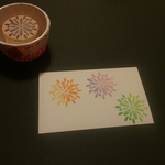 消しゴムはんこ 花火 牡丹