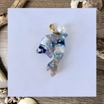  【ブルー】　海キーホルダー　キーホルダー　レジン　ドライフラワー　いるか　〜 水中の戯れ 〜