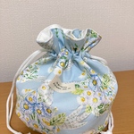 お花の丸底巾着