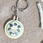 オーダーメイド♩刺繍キーホルダー ネームタグ 刺繍ネームタグ お名前 名入れキーホルダー ゆるまるキーホルダー 保育園 幼稚園 入園グッズ 可愛い おしゃれ 動物 パンダ ぬいぐるみ