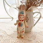 【フランス直輸入】うさぎの着ぐるみを着た子どもが愛らしい アンティークビスクドール(pink)