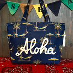 ★NEW★BEACH柄のトートバッグ NAVY