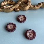 【1コずつ販売】JIRI＊IVANA#czech beads#チェコビーズ　flower22㍉  garnet red/bronze