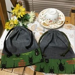 【再】カブト虫24×20❤️コップ袋、給食袋